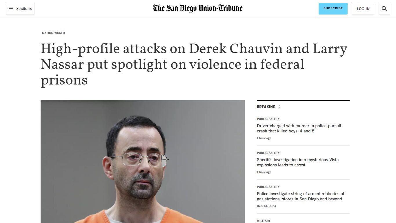 High-profile attacks on Derek Chauvin and Larry Nassar put spotlight on ...