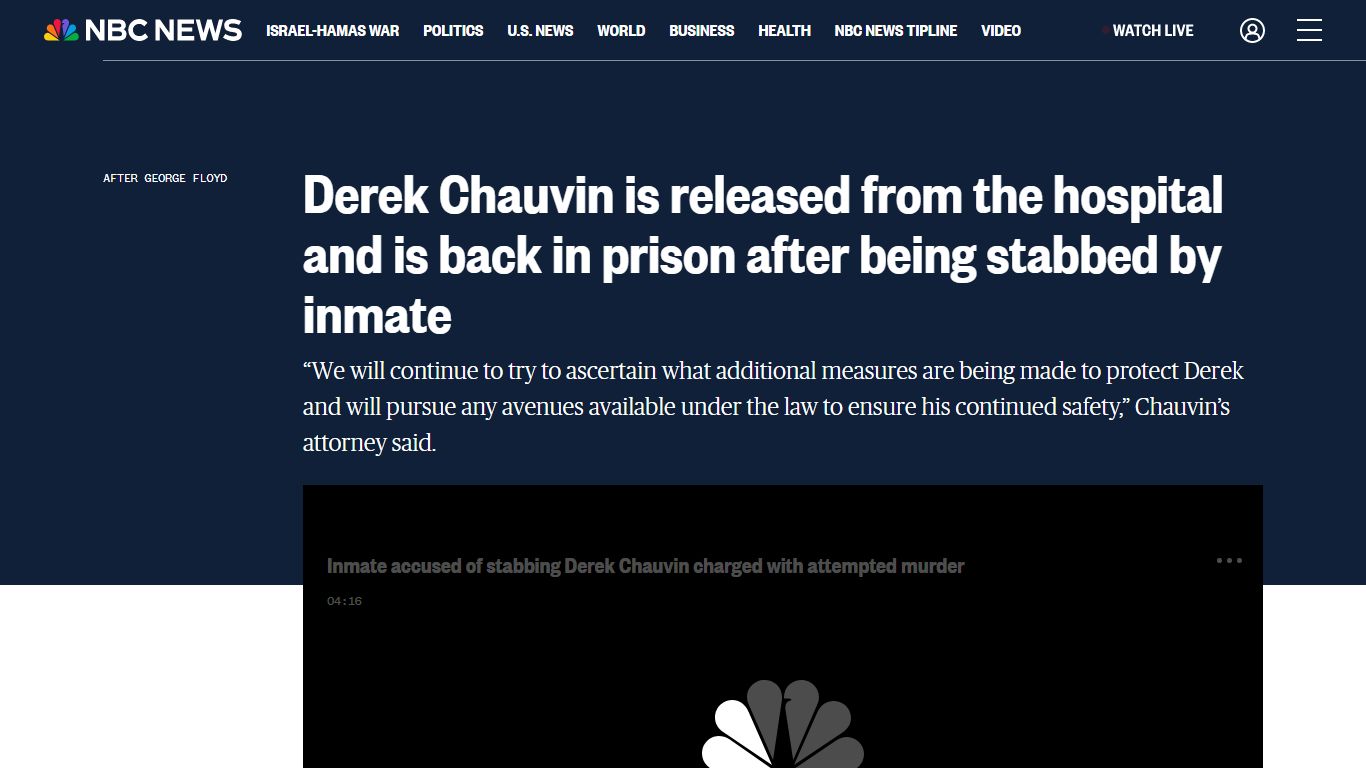 Derek Chauvin is released from the hospital and is back in prison after ...